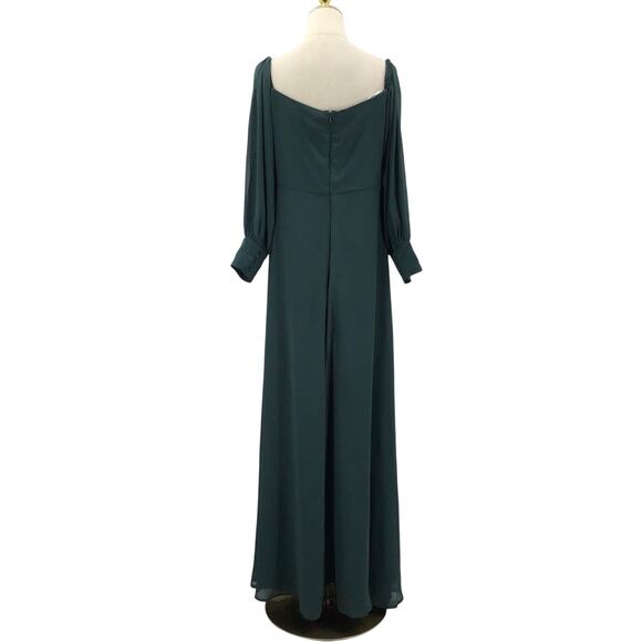 LULU'S 1X Plus Emerald Green Feel the Romance Off Shoulder Maxi Dress NEW B106 - Picture 4 of 9